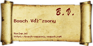 Bosch Vázsony névjegykártya